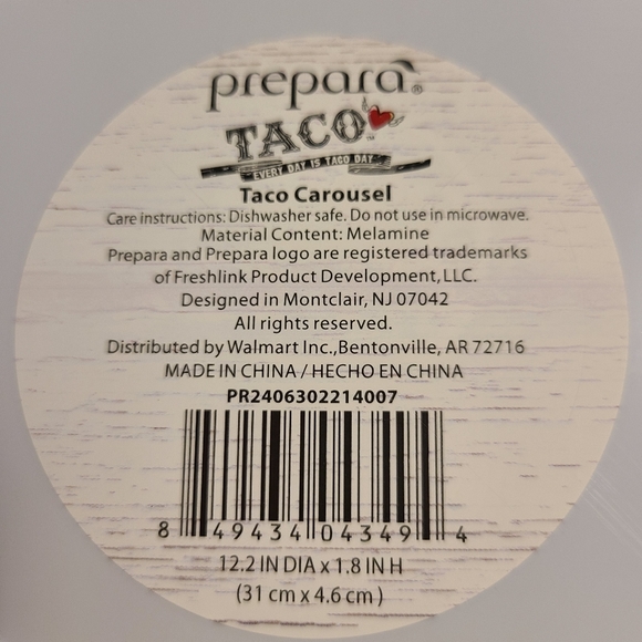 Prepara Taco Holder Carousel Stand - Melamine dish - Holds 10 Tacos - Picture 4 of 8